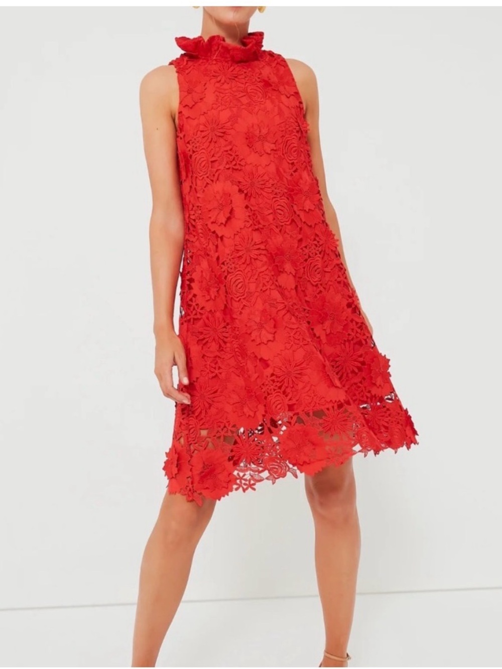 Tuckernuck Red Guipure Lace Blythe Dress